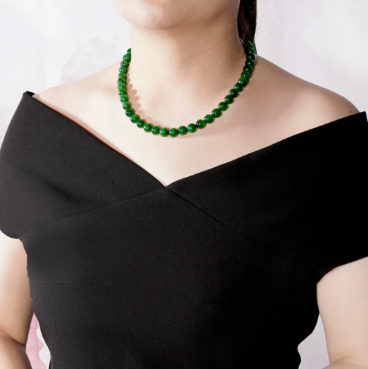 Natural Hetian Green Jasper Necklace