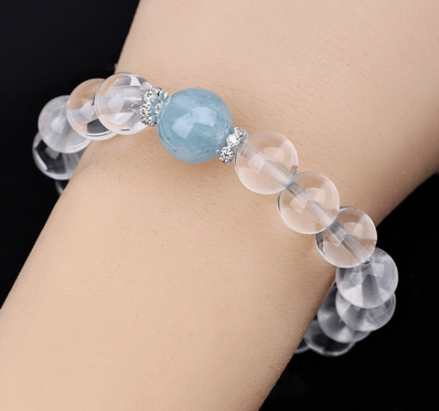 Natural Clear Quartz Beaded Bracelet