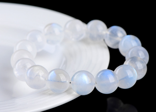 Blue Moonstone Beaded Bracelet
